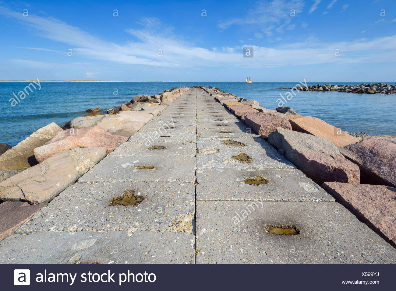 Konkrete Mole, Thyborøn, Midtjylland, Dänemark ...