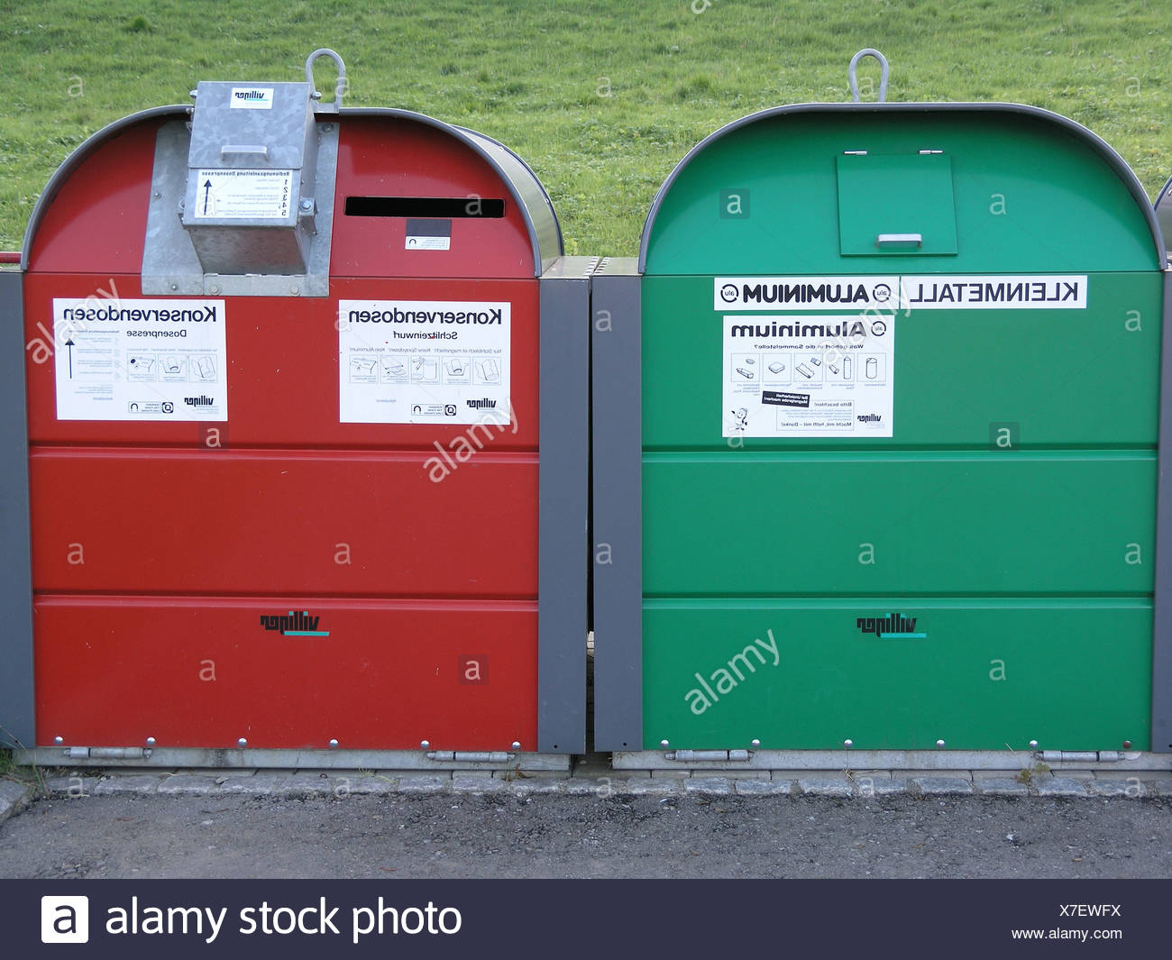 Alu Aluminium Dosen Essen Boxen Farbe Farbe Container Container Entsorgung Mull Metall Recycling S Stockfotografie Alamy