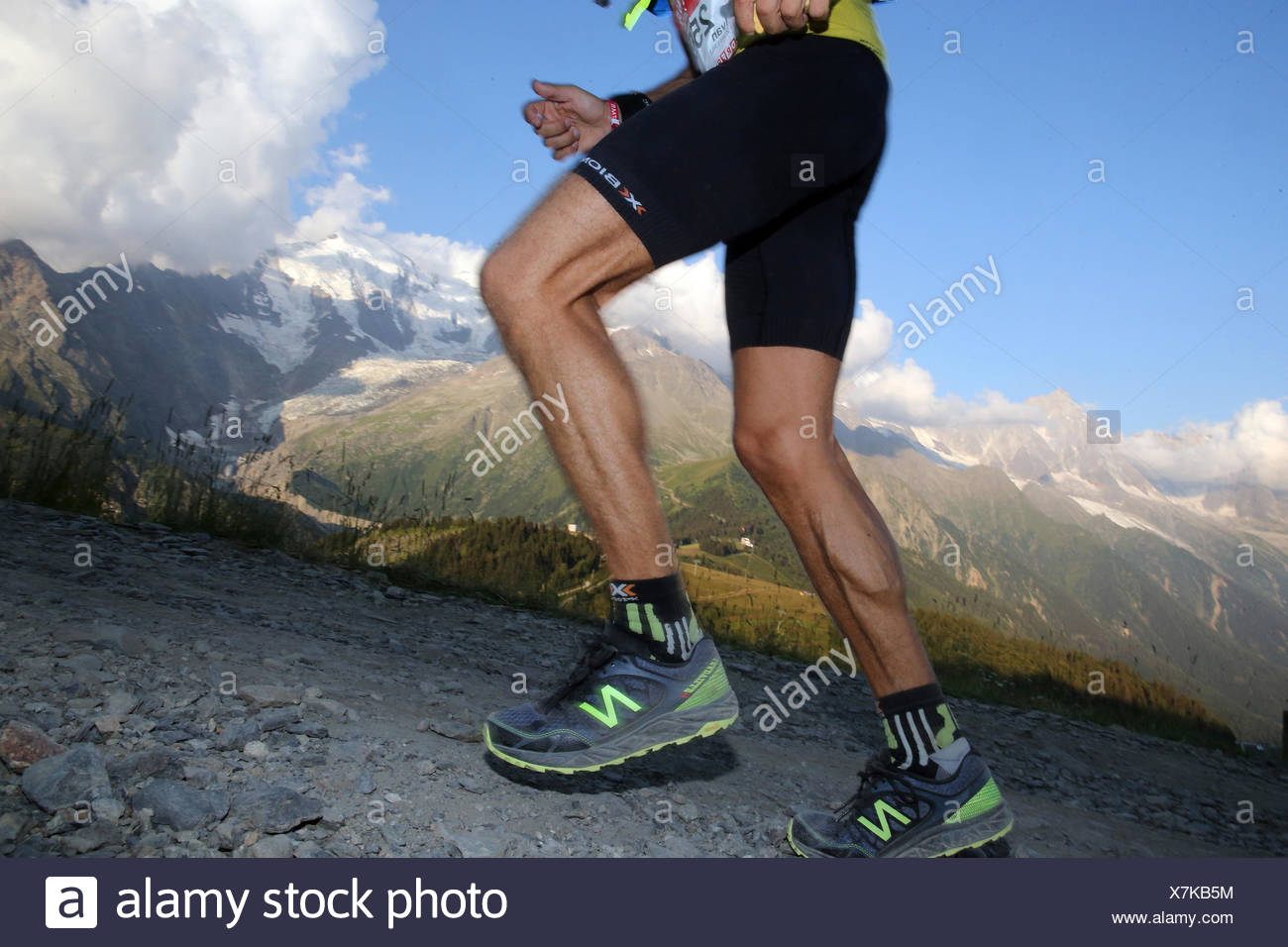 Der Ultra Trail Du Mont Blanc Eine Einstufige Berg Ultramarathon In Den Alpen Stockfotografie Alamy