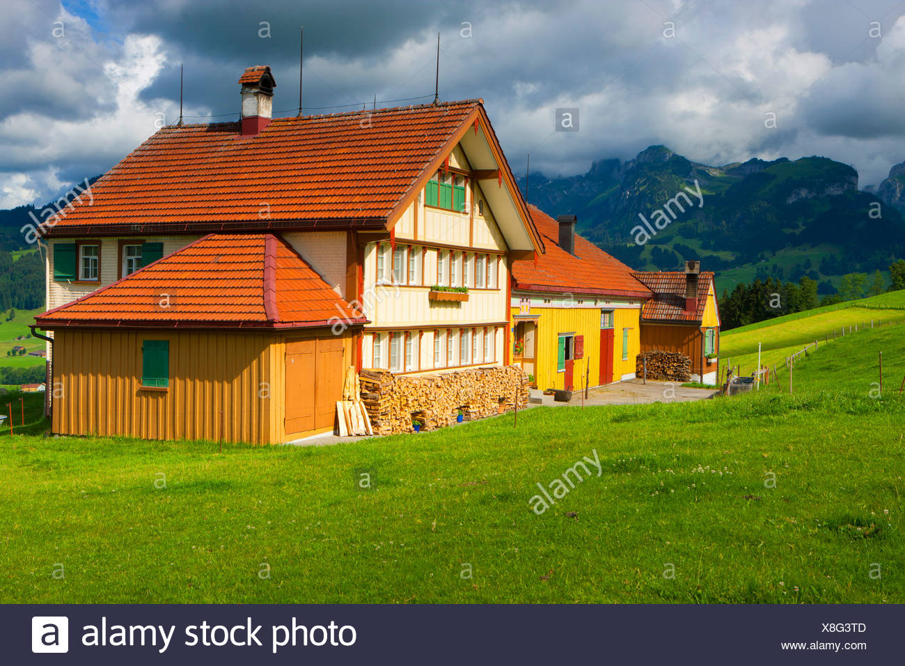 Steinegg Schweiz Kanton Appenzell Innerrhoden Wiese Haus Haus