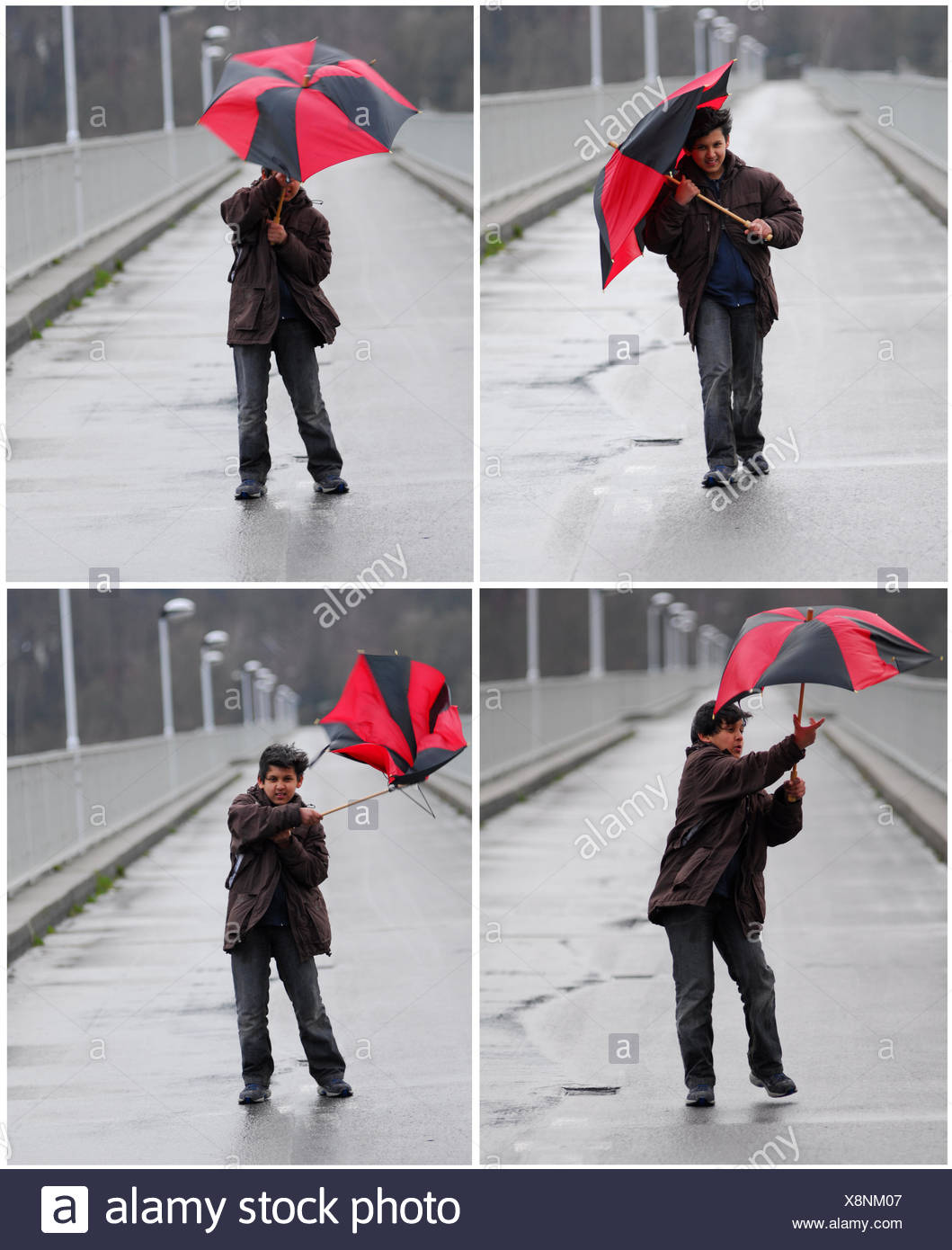 Menschliche Mensch Gewitter Regenschirm Sturm Sturm Wind Wetter Menschliche Menschen Stockfotografie Alamy