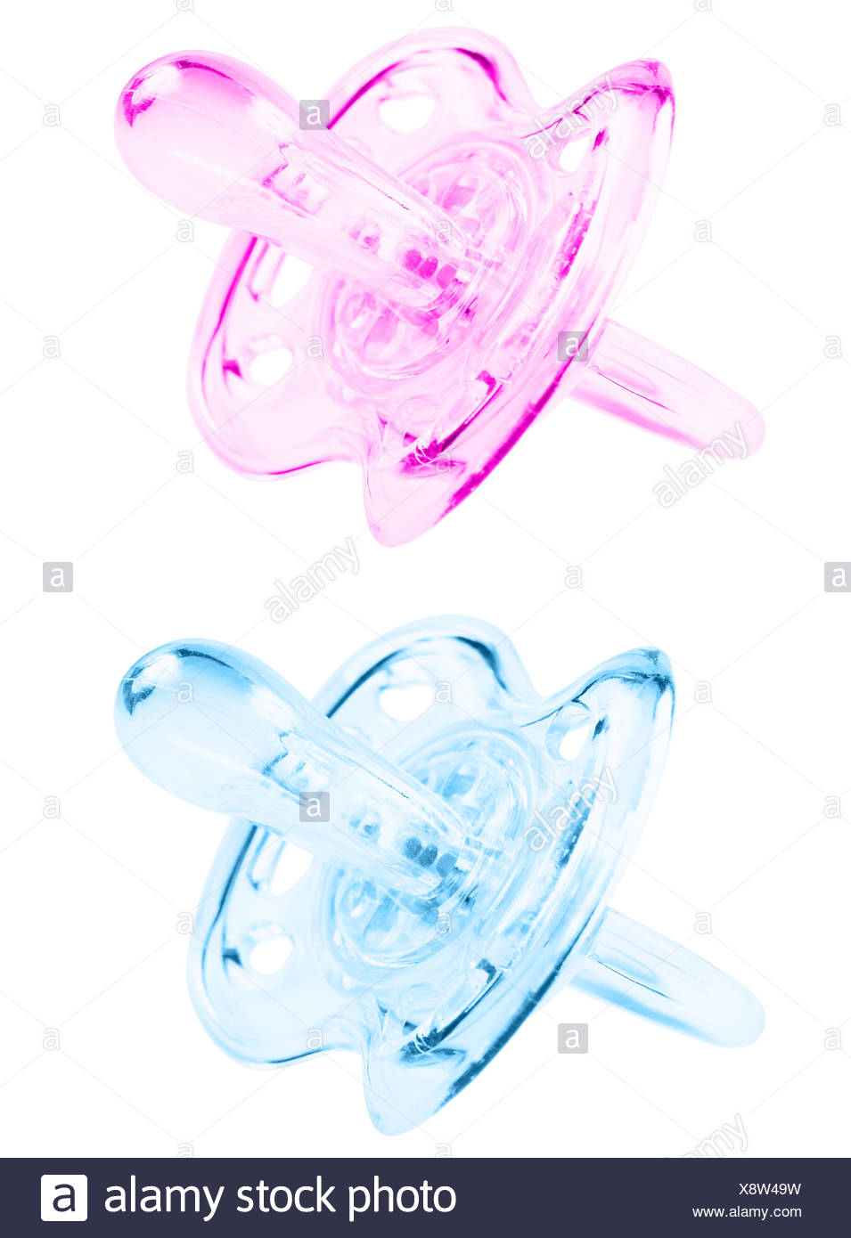 Blau Und Rosa Schnuller Stockfotografie Alamy