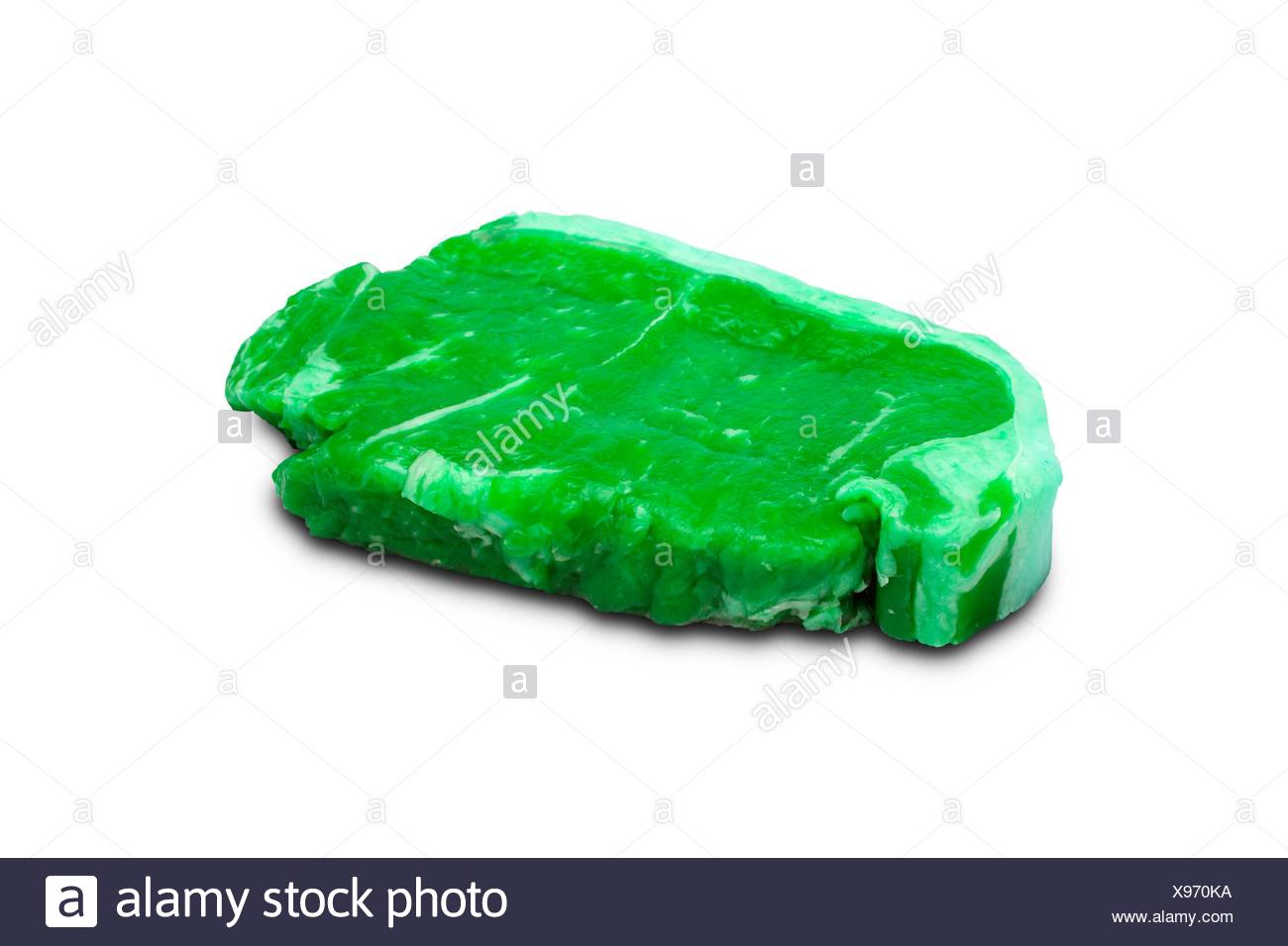 Grunes Fleisch Vor Einem Weissen Hintergrund Stockfotografie Alamy