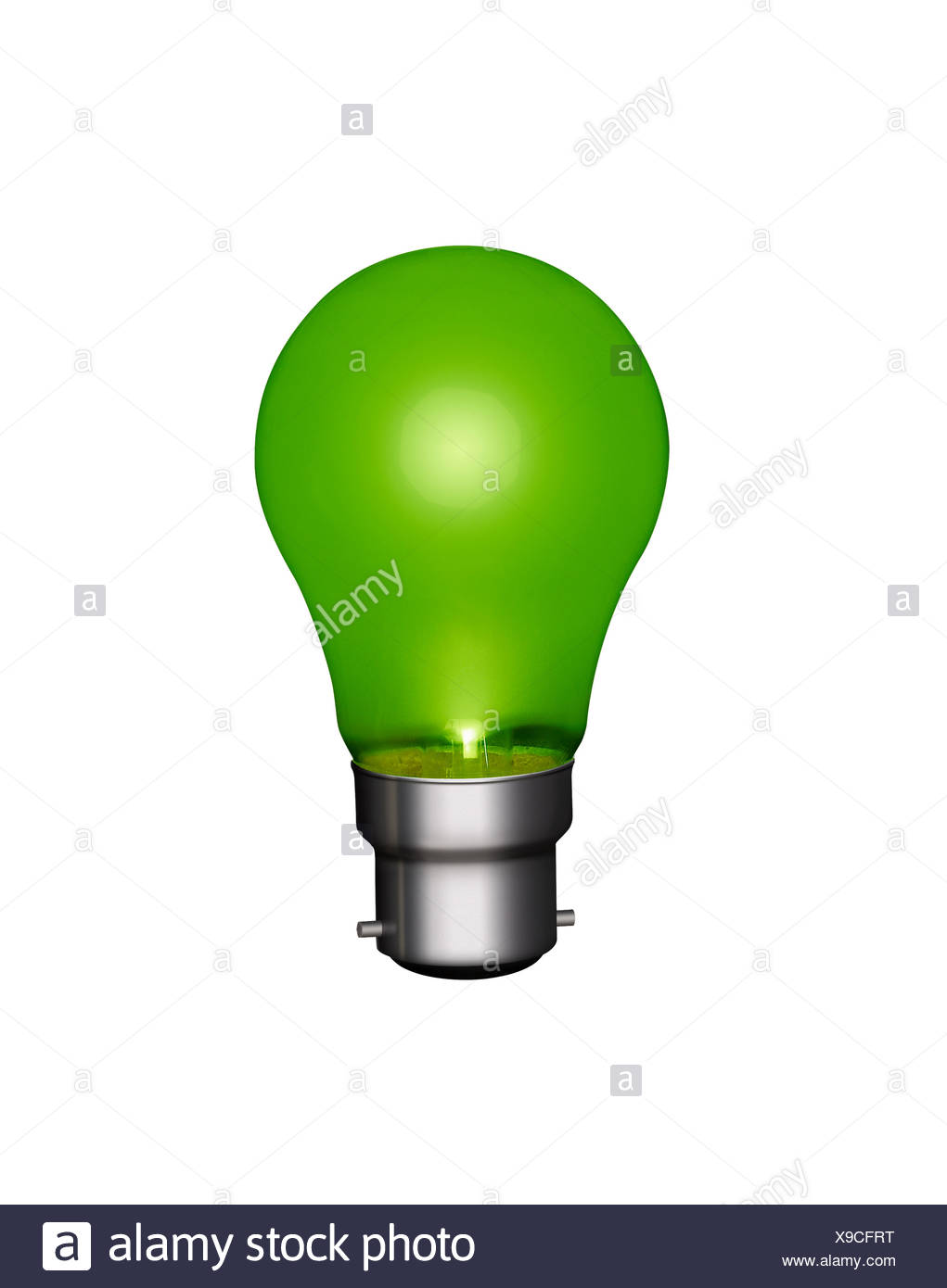Grune Gluhbirne Stockfotografie Alamy