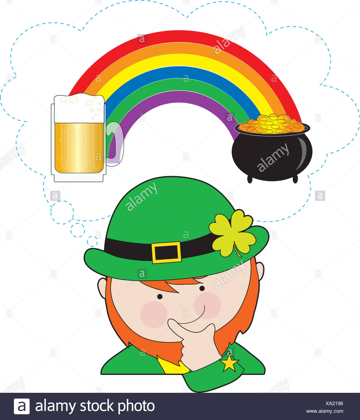 Abbildung Regenbogen Getranke Irland Irische Kobold Kobold Bierglas Stockfotografie Alamy