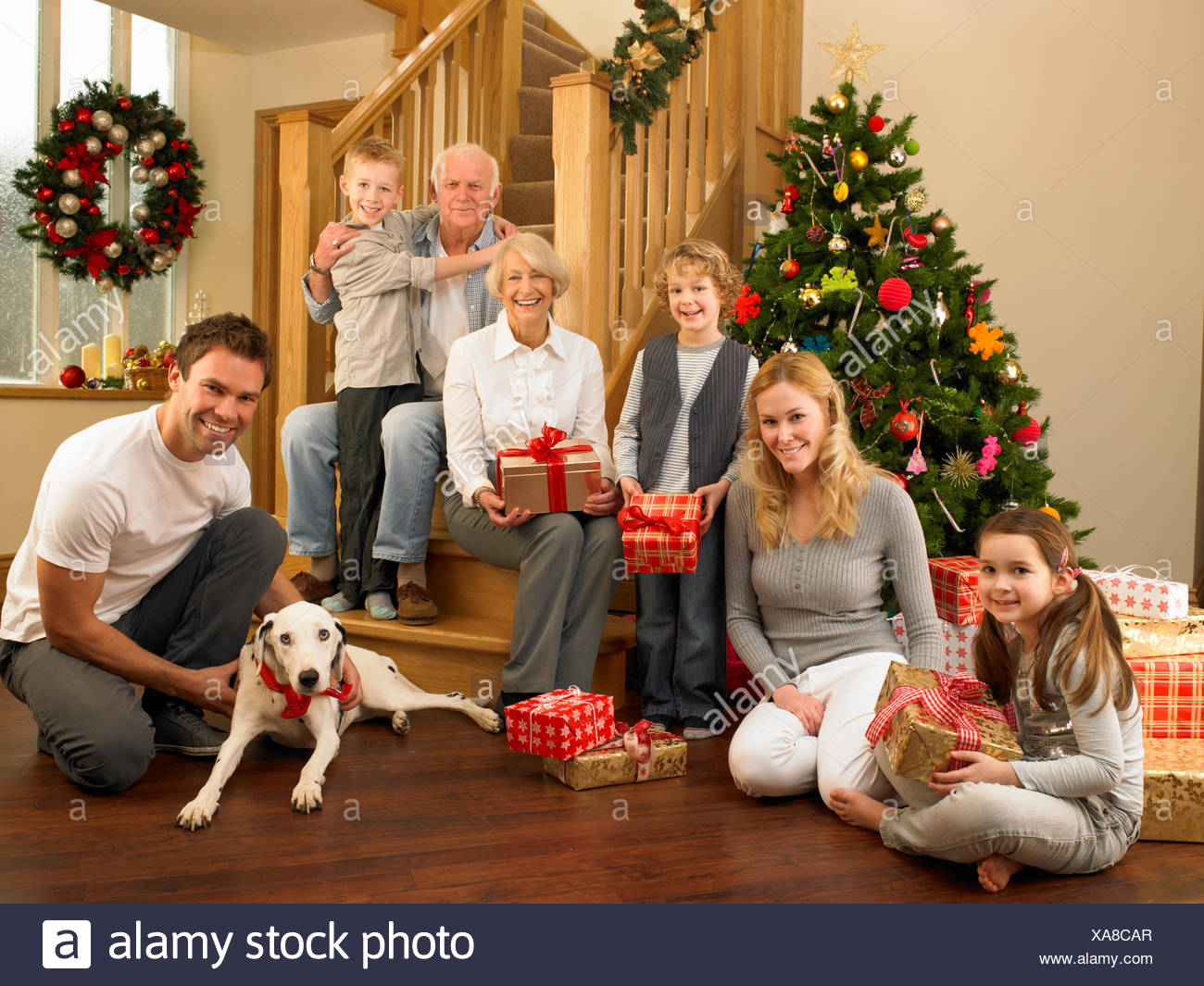 Weihnachten, Familie, Heiligabend, Familienleben Stockfoto, Bild