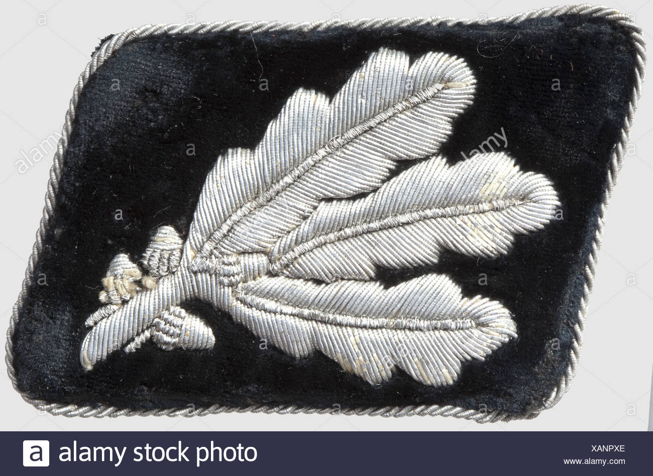 Halsband Fur Gruppenfuhrer Und Generalleutnant Der Waffen Ss Aluminiumfaden Auf Schwarzem Samtpatch Silber Rohrleitungen Historisch Historisch 1930er 1930er 20th Jahrhundert Geheimdienst Sicherheitsdienste Geheimdienste Sicherheitsdienste