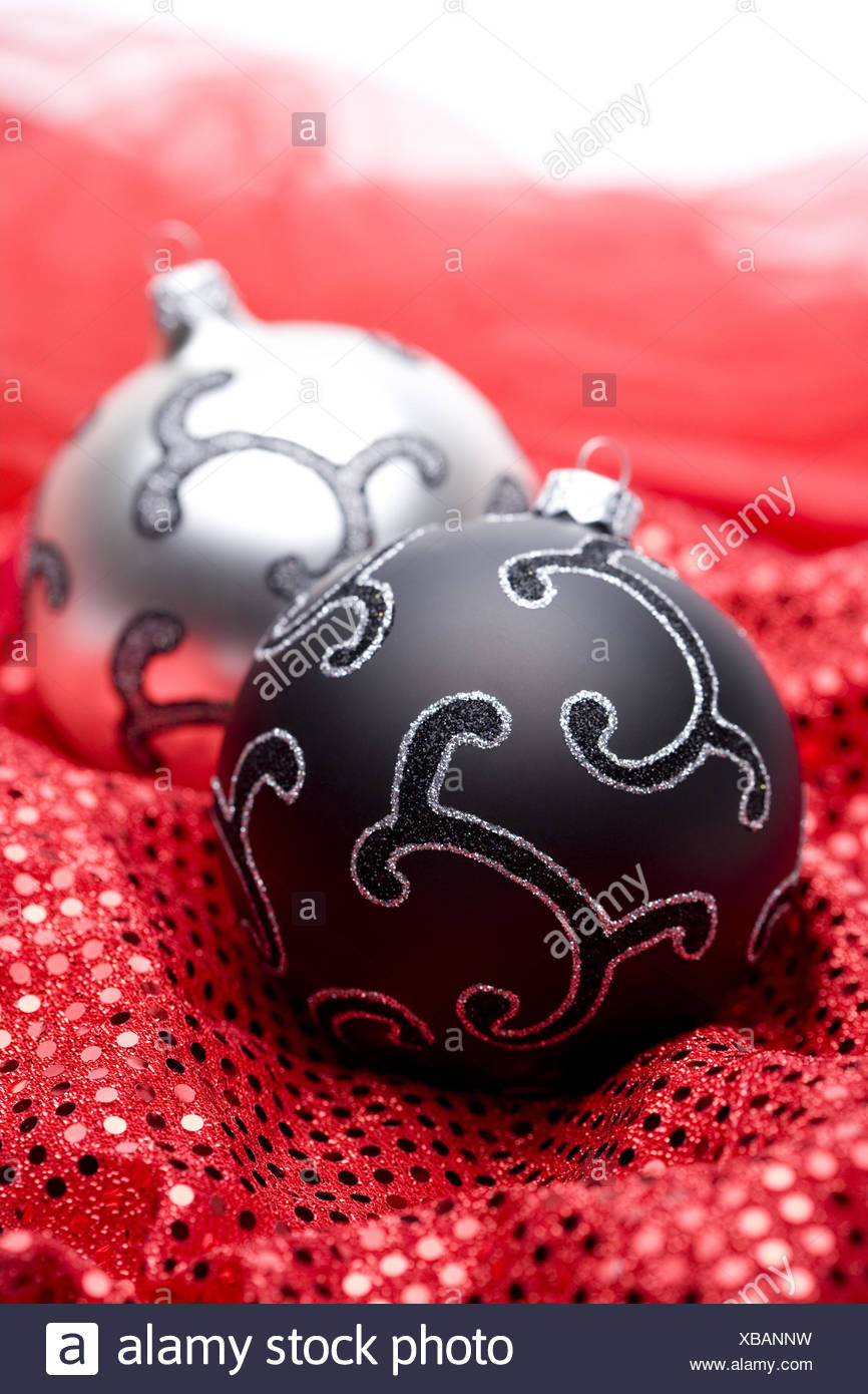 Weihnachtsdeko Weihnachtskugeln Schwarz Silber Material
