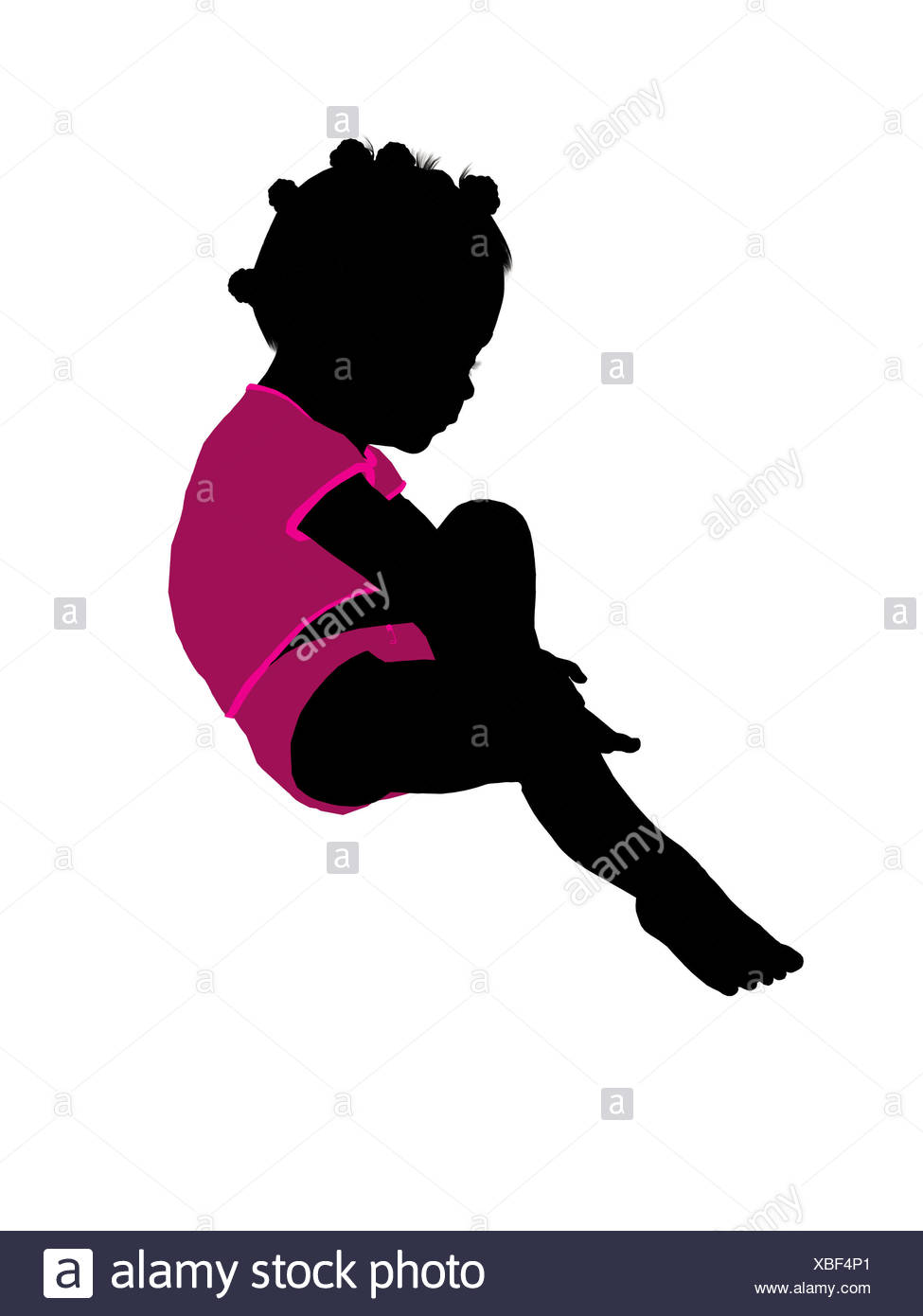 African American Weiblichen Saugling Kleinkind Illustration Silhouette Stockfotografie Alamy