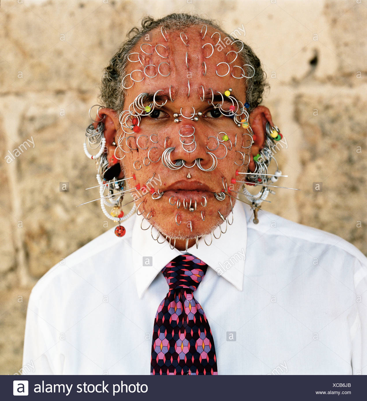 Man With Piercings Stockfotos Und Bilder Kaufen Alamy