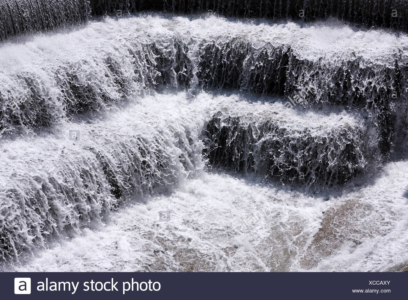 Treppen Wasserfall Starke Kraft Fluss Wasser Schritte Treppe Wasserstrom Stockfotografie Alamy