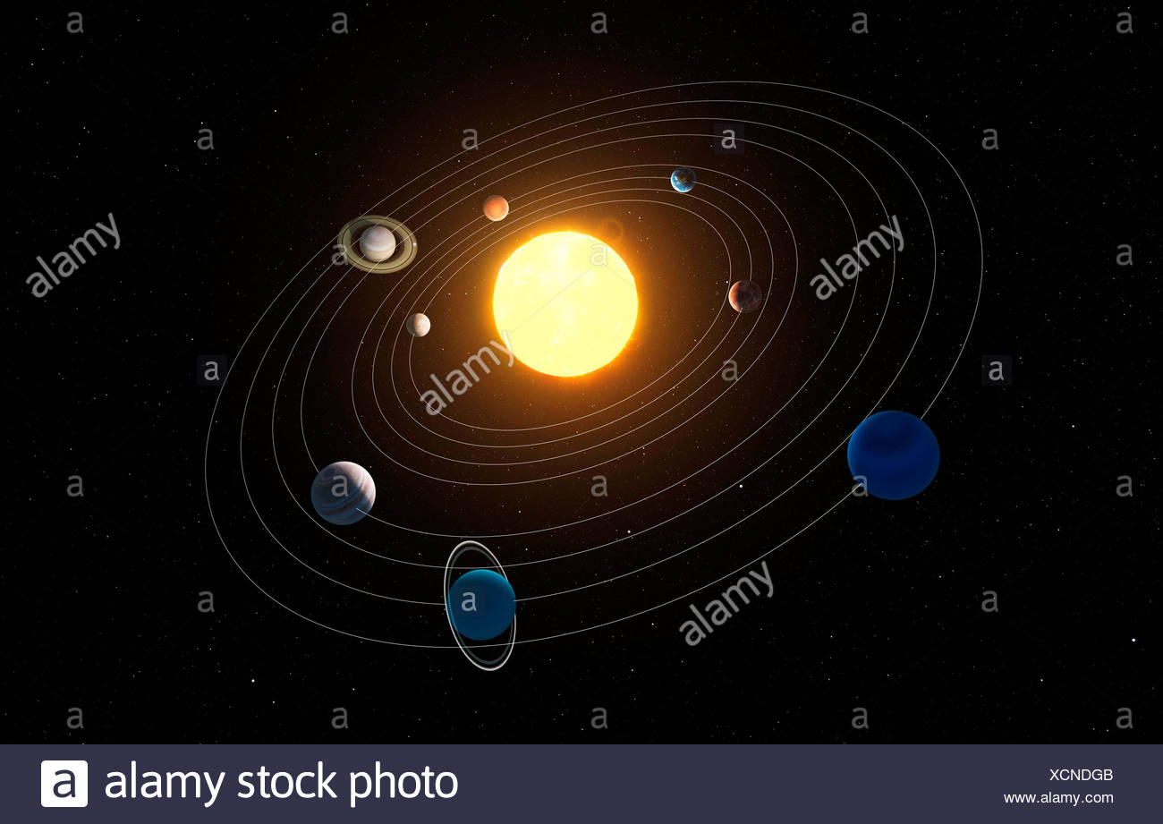 Umlaufbahnen Des Sonnensystems Stockfotos & Umlaufbahnen Des ...