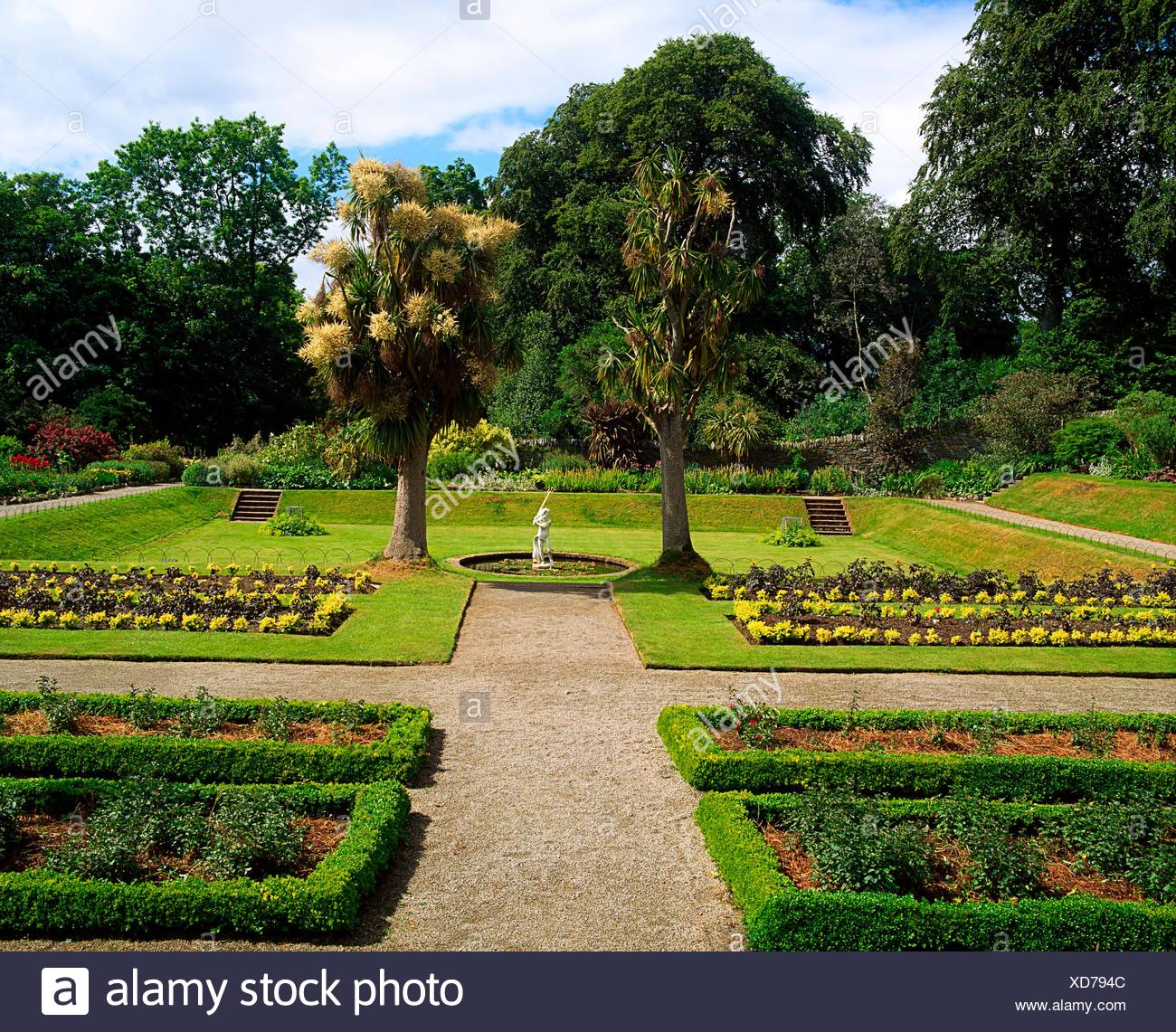 Schloss Ward Co Down Irland Viktorianischer Garten Im Sommer