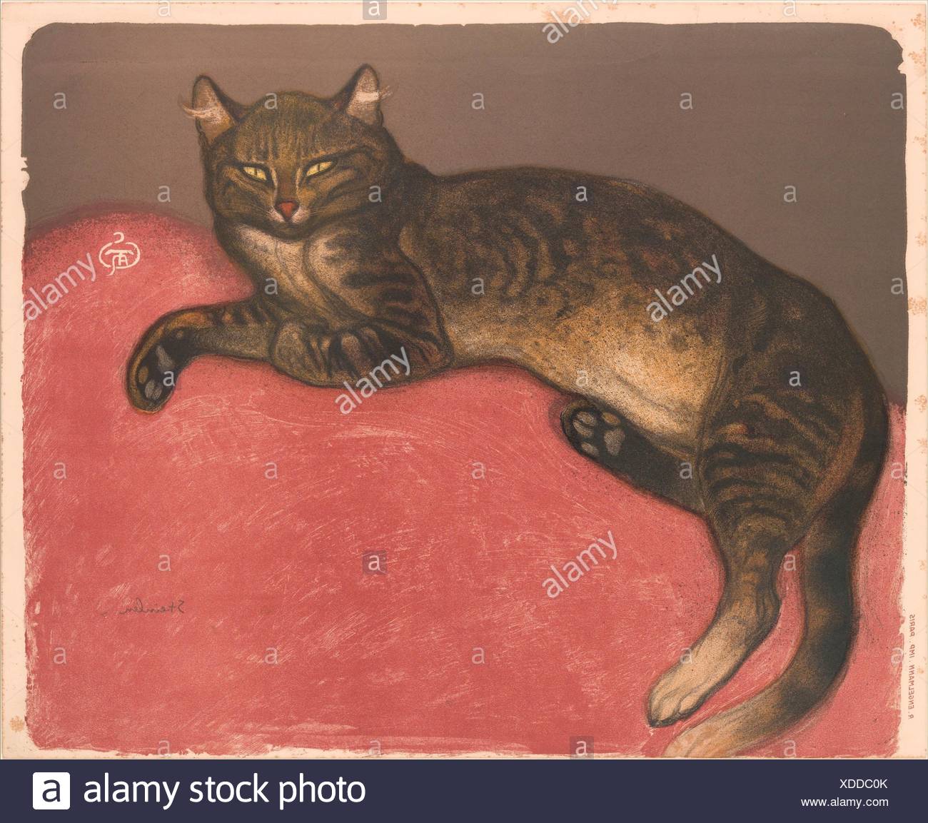 Winter Katze Auf Einem Kissen Artist Theophile Alexandre