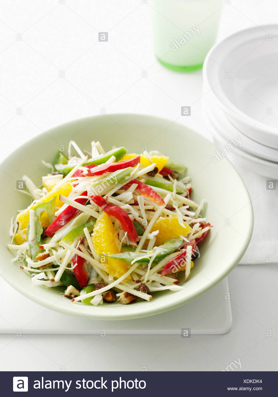 Nahaufnahme von Schüssel Obstsalat Stockfoto