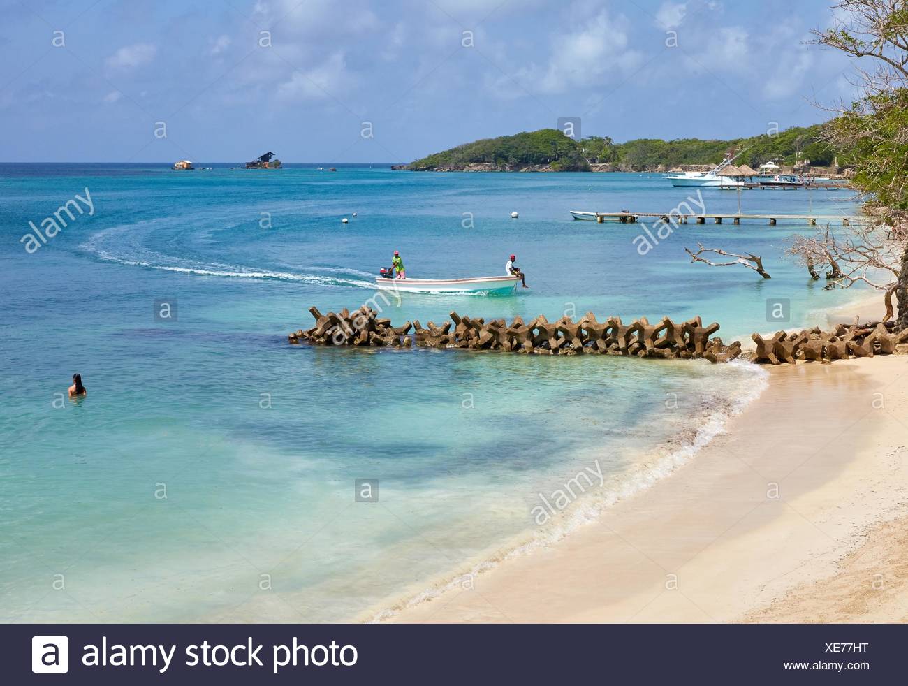 Karibik Strand Isla Grande Rosario Inseln Cartagena De Indias Bolivar Kolumbien Sudamerika Stockfotografie Alamy