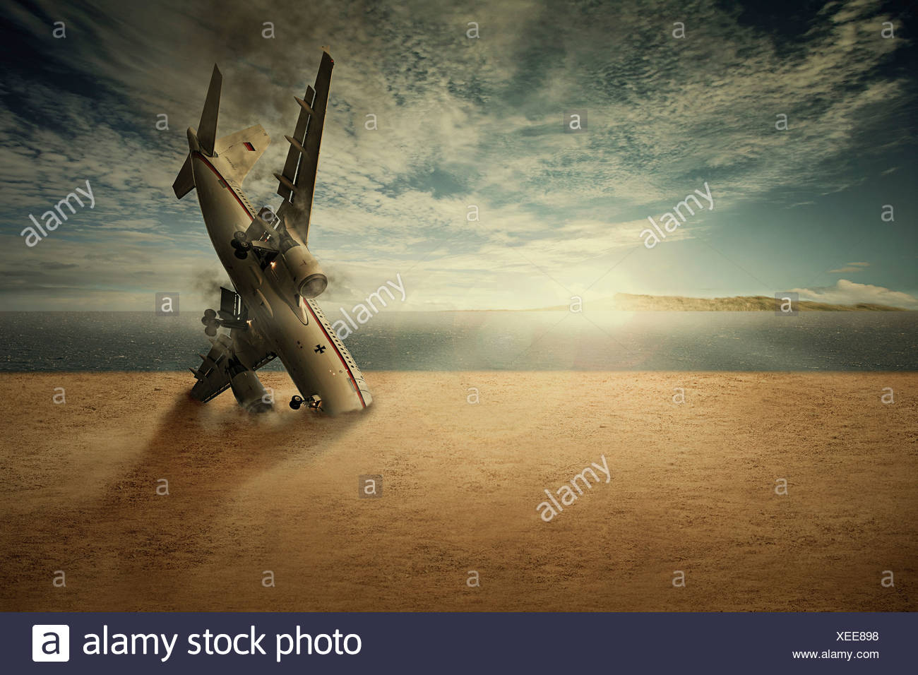 Abgesturztes Flugzeug Am Strand Insel Verloren Saison 1 2004 Stockfotografie Alamy