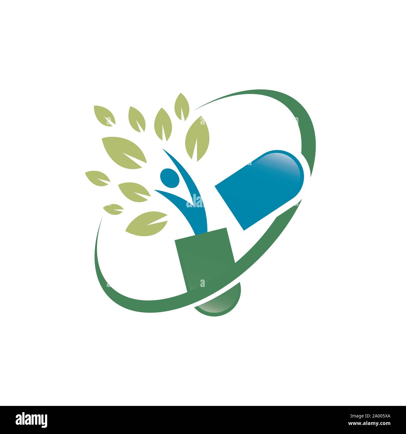 Naturaleza farmacia medicina herbaria símbolo vector logo design Ilustración del Vector