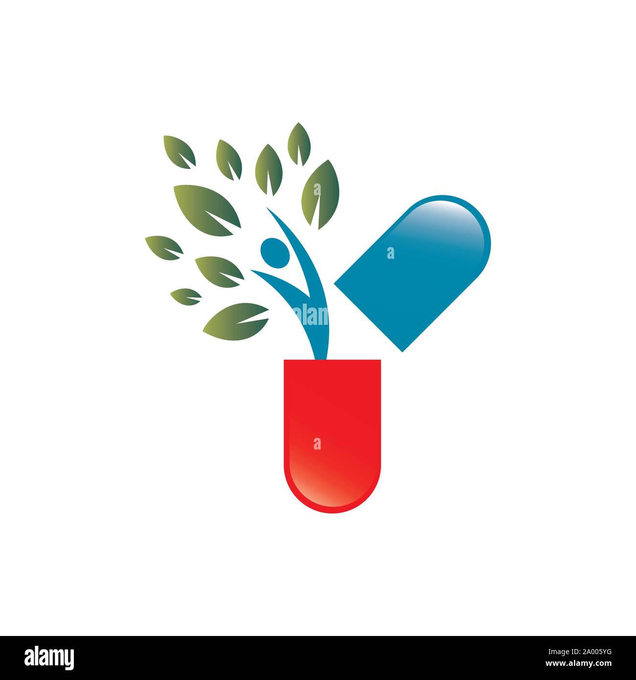 Naturaleza farmacia medicina herbaria símbolo vector logo design Ilustración del Vector