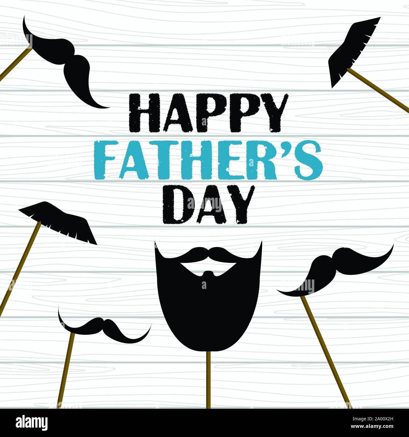 Feliz Día del padre. Tarjeta de felicitación con foto props Imagen Vector  de stock - Alamy