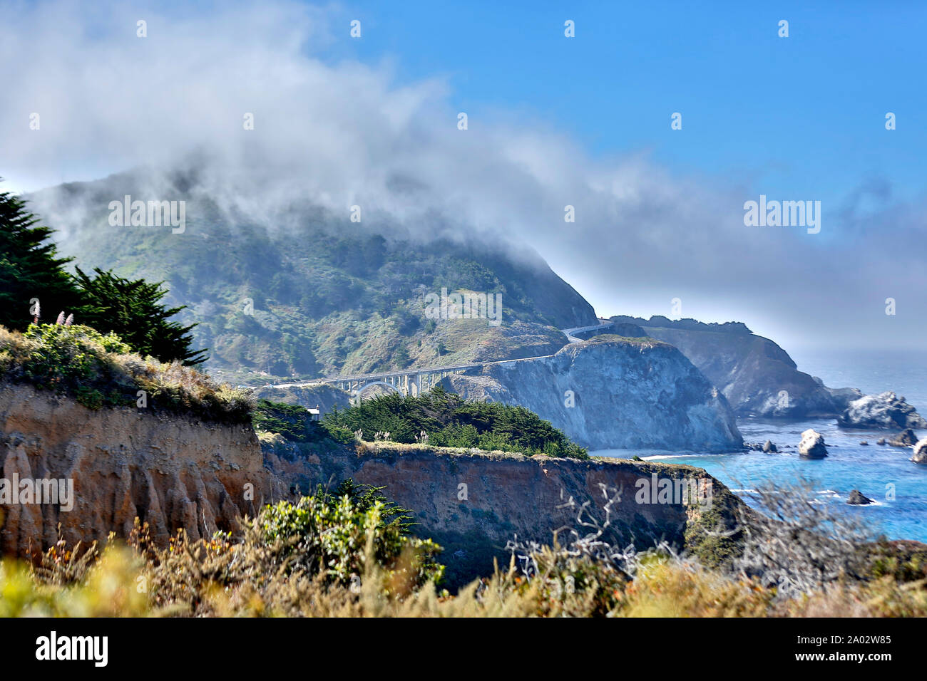 La autopista Nr. 1 Big Sur de la Costa Central de California Foto de stock
