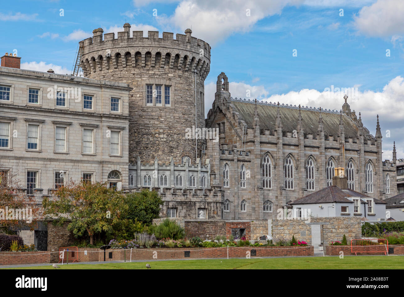Una vista del Castillo de Dublín en Dublín, Irlanda. Foto de stock