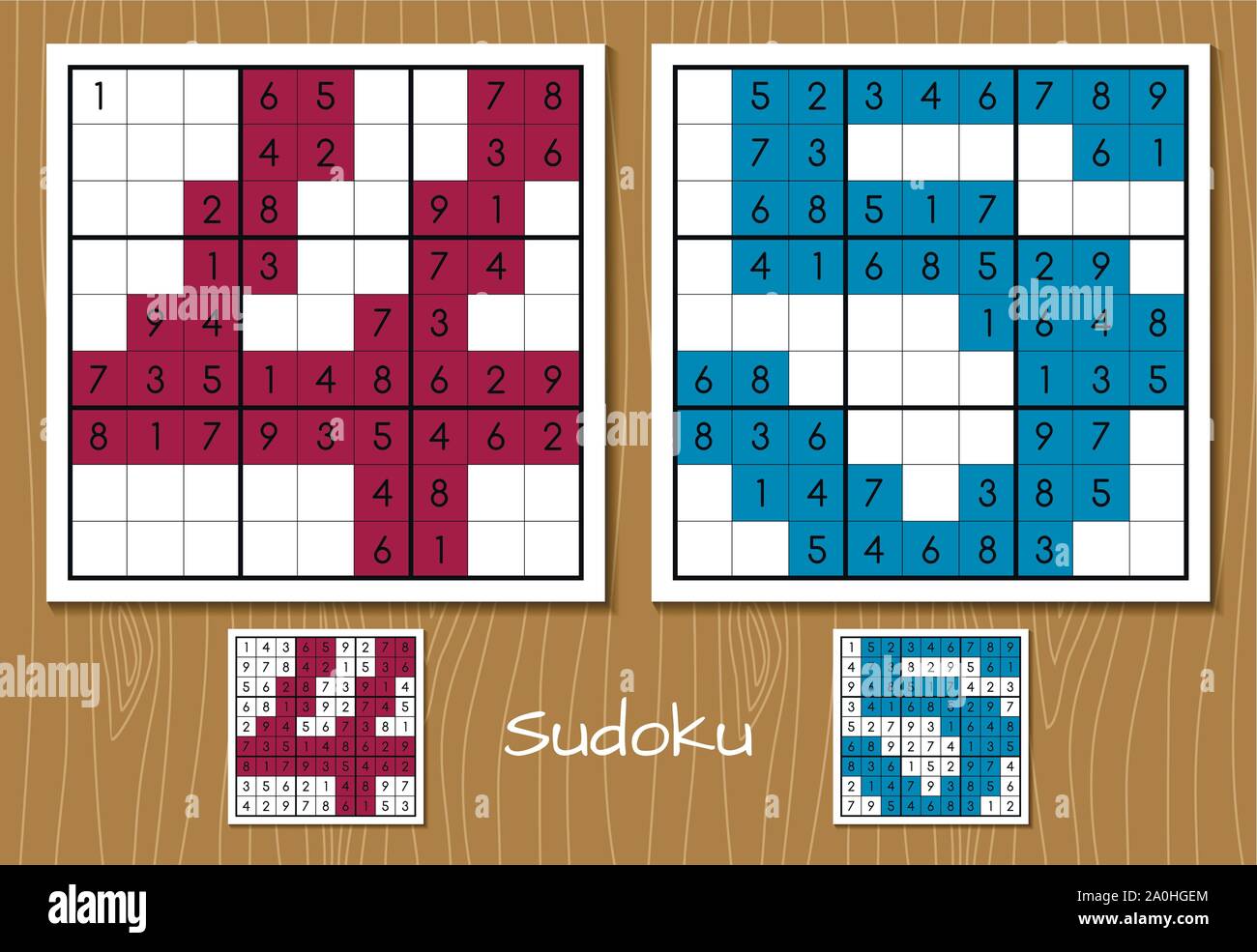 Juego Sudoku con respuestas. 4, 5 números Imagen de stock - Alamy