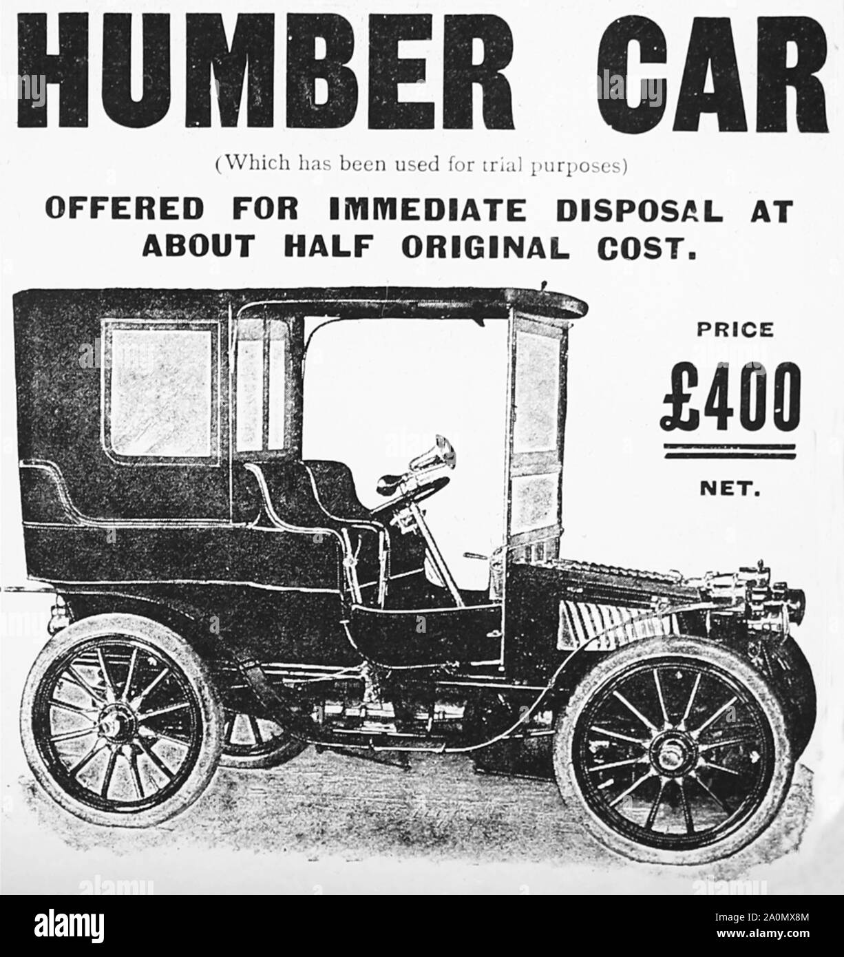 Humber veterano coche anuncio, 1900 Foto de stock