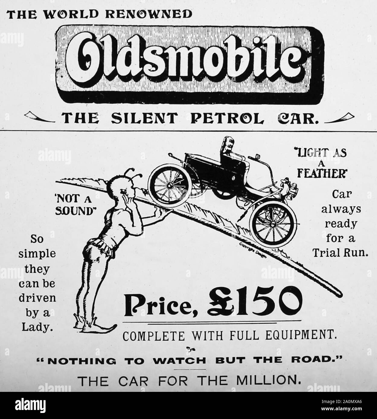 Oldsmobile veterano coche anuncio, 1900 Foto de stock