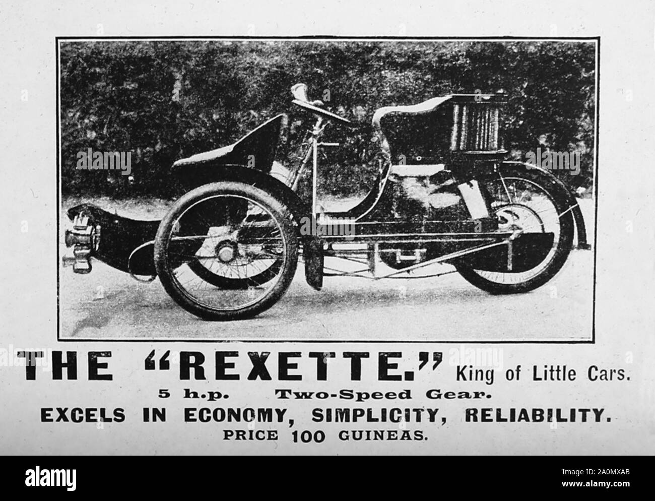 Veterano Rexette coche anuncio, 1900 Foto de stock