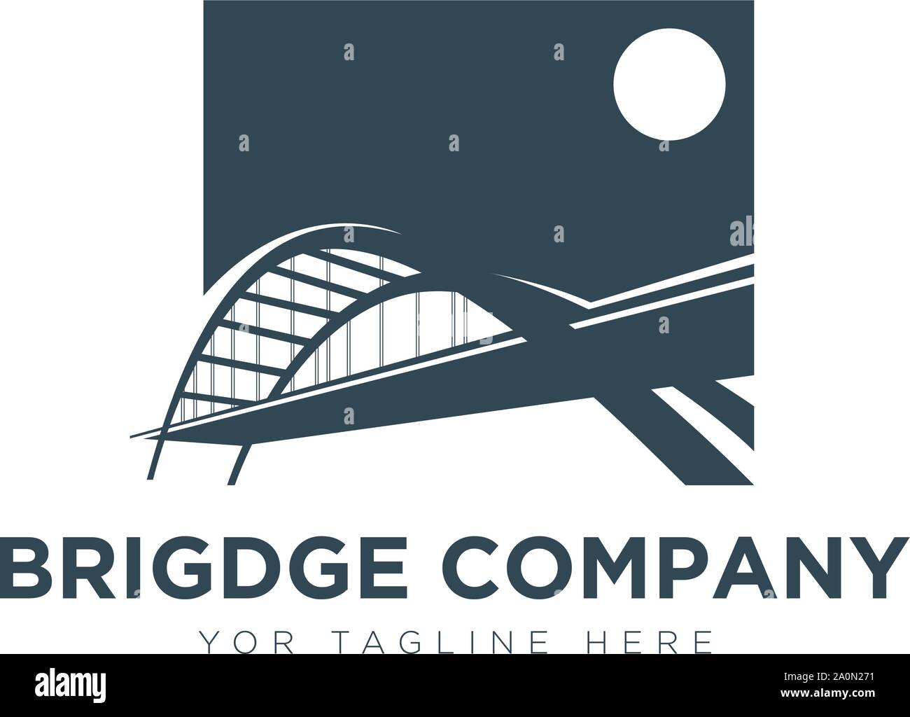 Diseños de logotipos de Bridge Company para el logotipo del edificio del contratista Ilustración del Vector