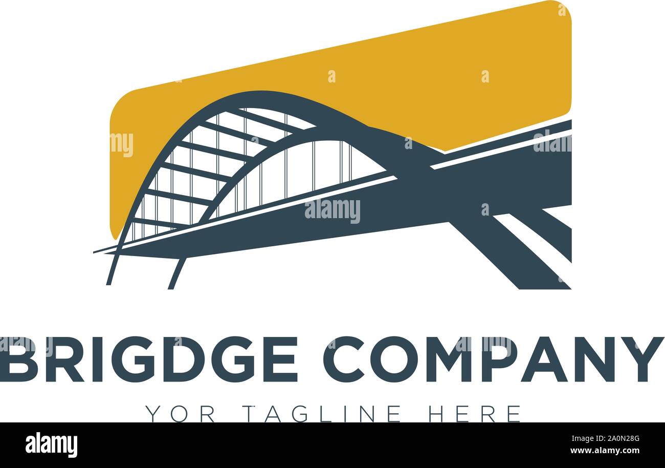 Diseños de logotipos de Bridge Company para el logotipo del edificio del contratista Ilustración del Vector