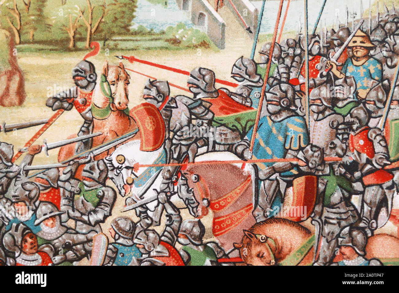 La batalla de Roosebeke (Rosebecque). Armadura caballeresca y conchas