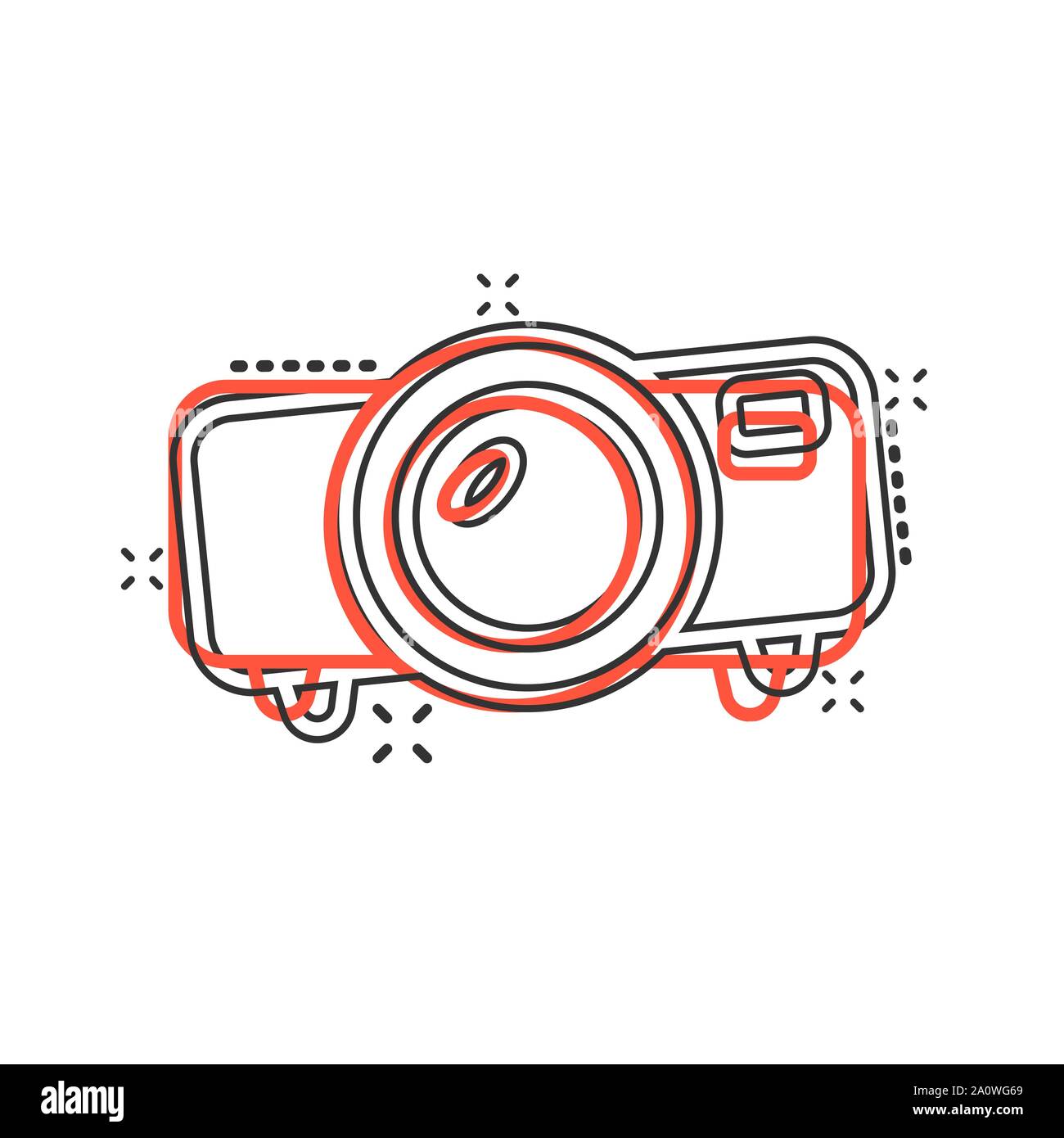 Icono de signo de proyector de video en estilo cómic ilustración