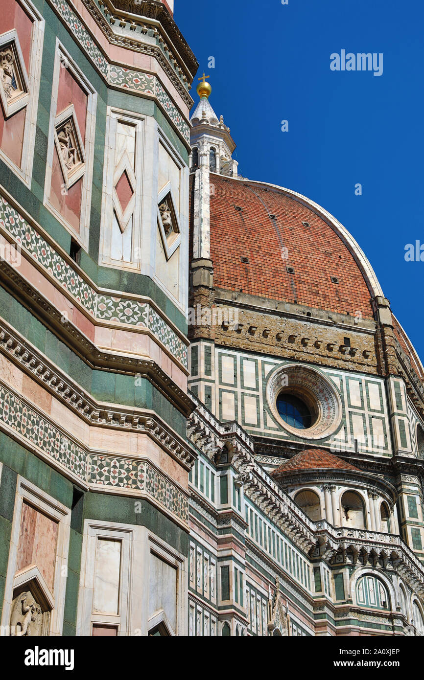 Cúpula del Duomo, la Catedral de Santa Maria del Fiore, Florencia, Italia. Foto de stock