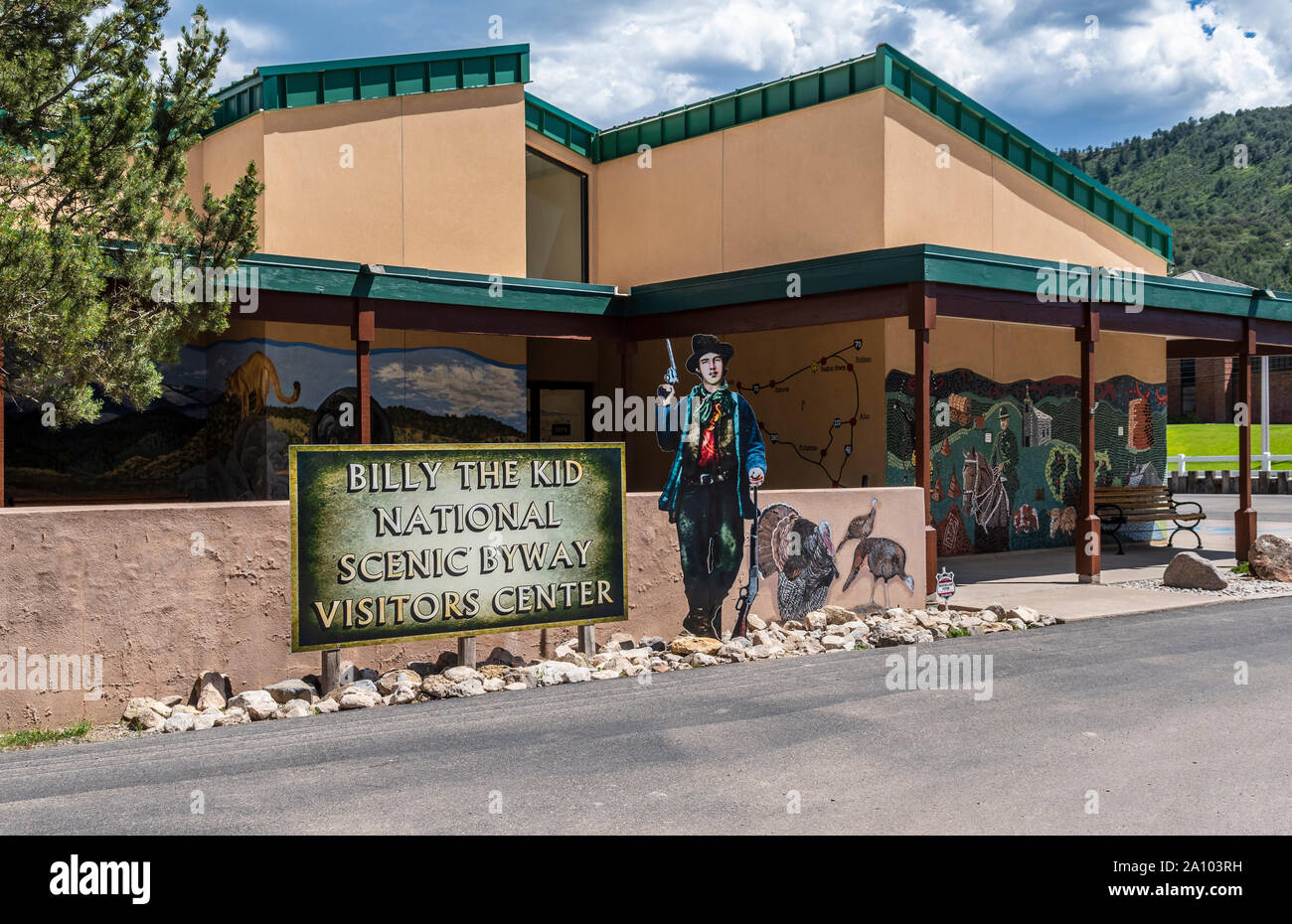 Billy the Kid National Scenic Desviación del centro de visitantes en Ruidoso Downs, condado de Lincoln, Nuevo México, EE.UU. Foto de stock