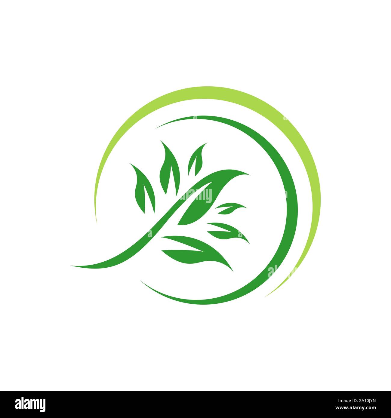 Hoja verde diseño de logotipo ecológico icono vectoriales ilustraciones Ilustración del Vector
