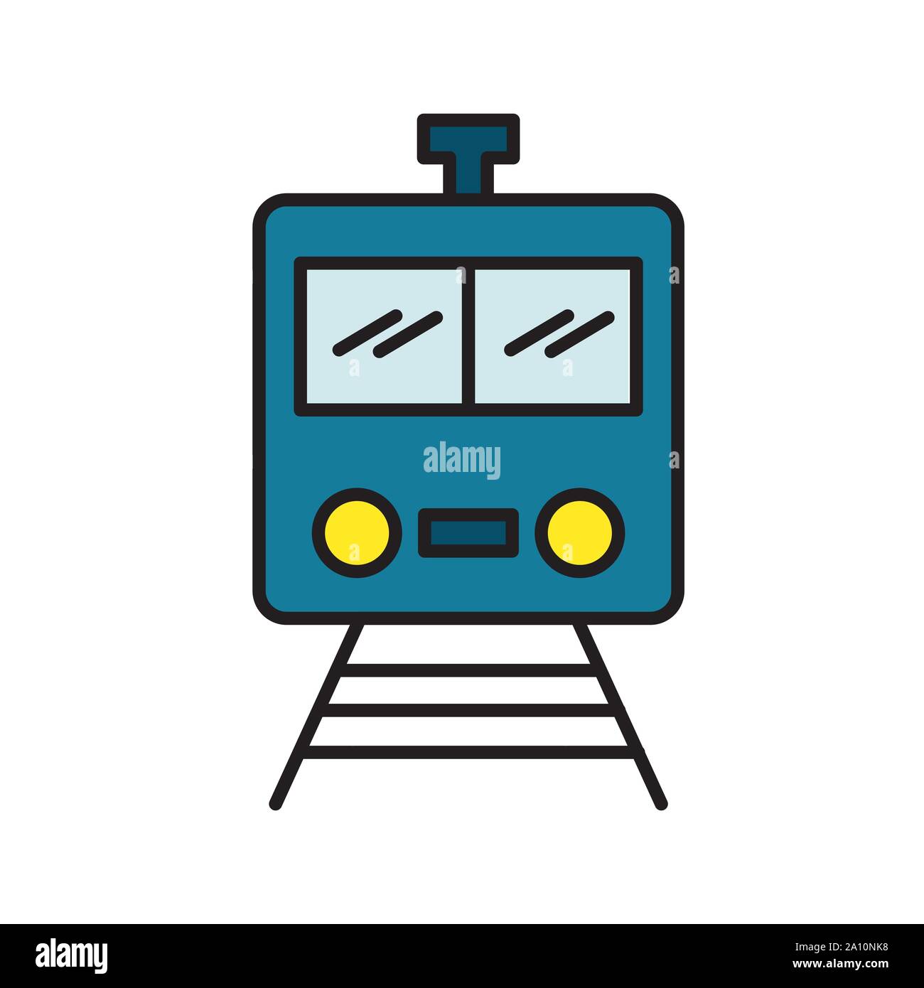 Icono de pictogramas de tren aislado en blanco. EPS10 Ilustración del Vector