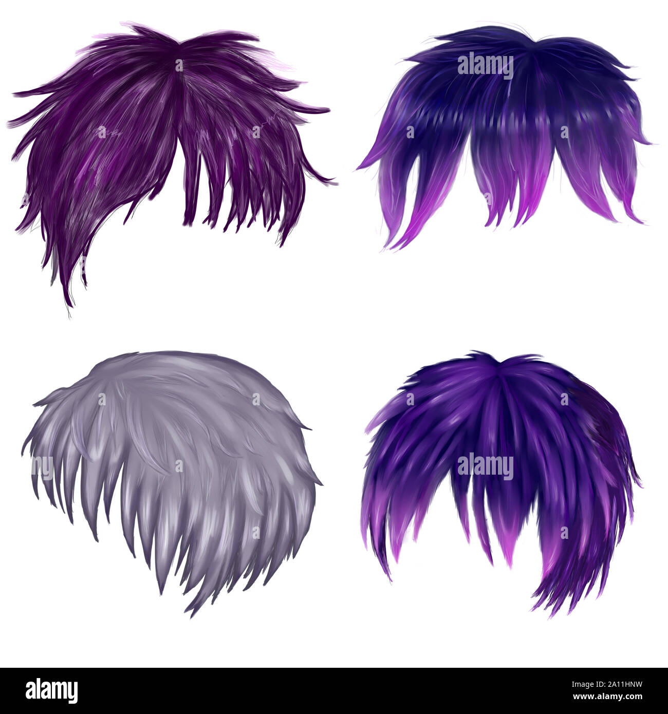 Diferentes peinados masculinos pintados en estilo anime, manga Fotografía de stock - Alamy Diferentes peinados masculinos pintados en estilo anime, manga Fotografía de stock - Alamy