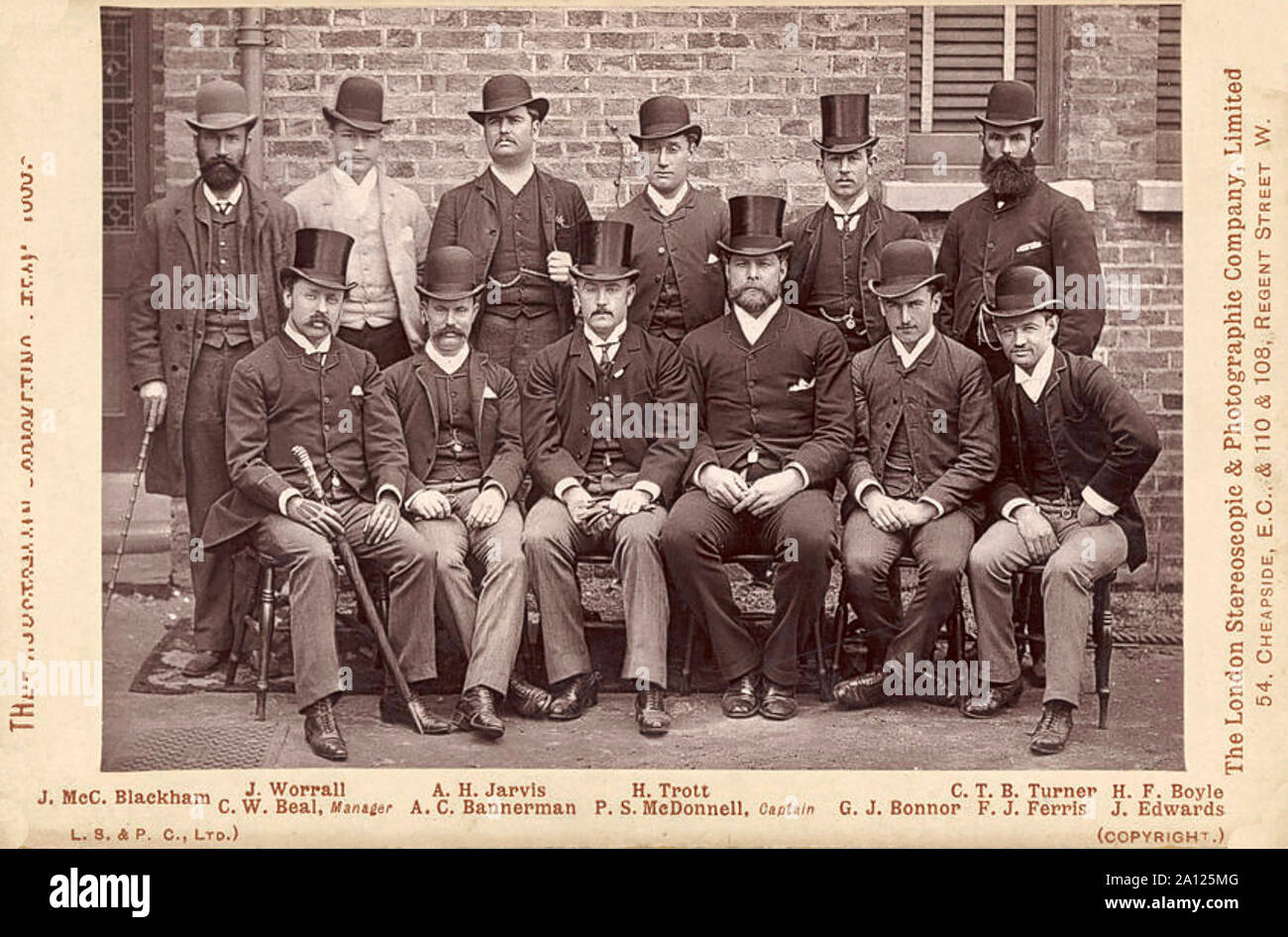 Equipo australiano del grillo 1888 Foto de stock