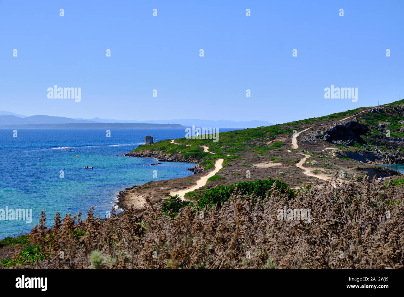 Capo San Marco beach, la playa de Cerdeña en el Istmo de San Giovanni de Sinis, cabras, Oristano, Cerdeña, Italia Foto de stock