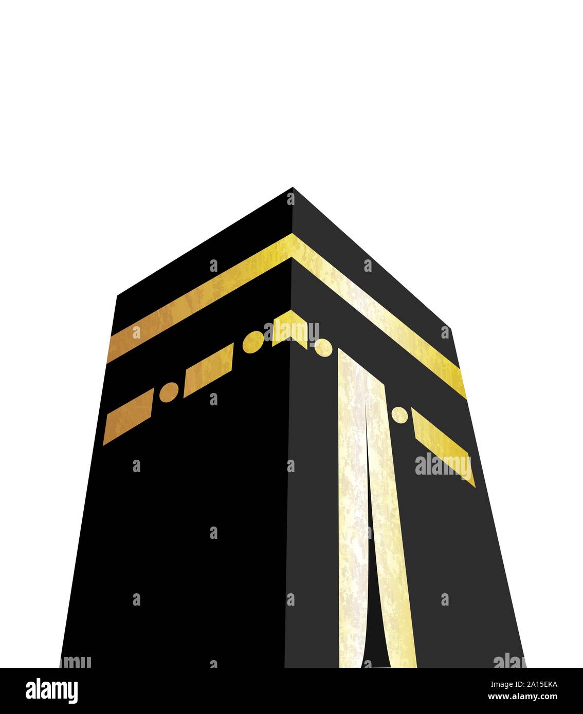 La Kaaba en La Meca. Lugar de peregrinación. Ilustración vectorial. Ilustración del Vector
