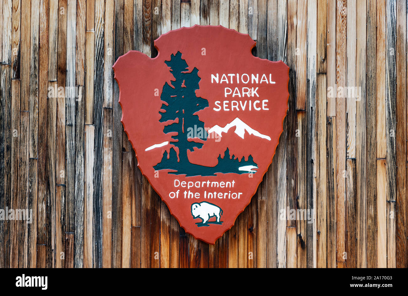 Signo del Servicio de Parques Nacionales. Foto de stock