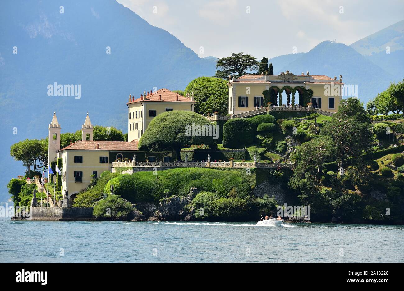 Villa del Balbianello, Lenno, el Lago de Como, en Lombardía, Italia Foto de stock