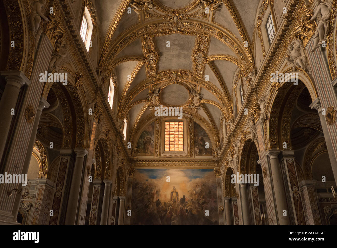 Dentro de la Abadía de Montecassino en Italia Foto de stock
