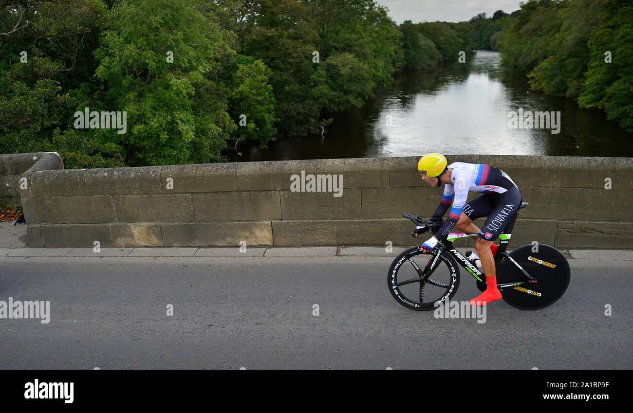 Campeonato Mundial de Ciclismo UCI carretera Mens contrarreloj individual Elite Yorkshire Gran Bretaña Jan Andrej Cully Foto de stock