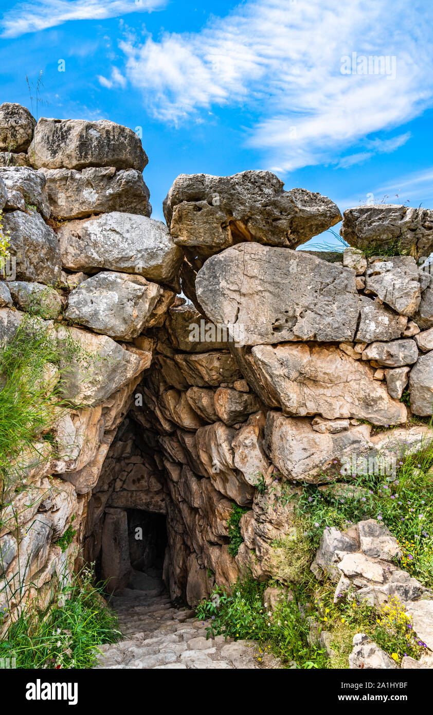El sitio arqueológico de Micenas en Grecia Foto de stock