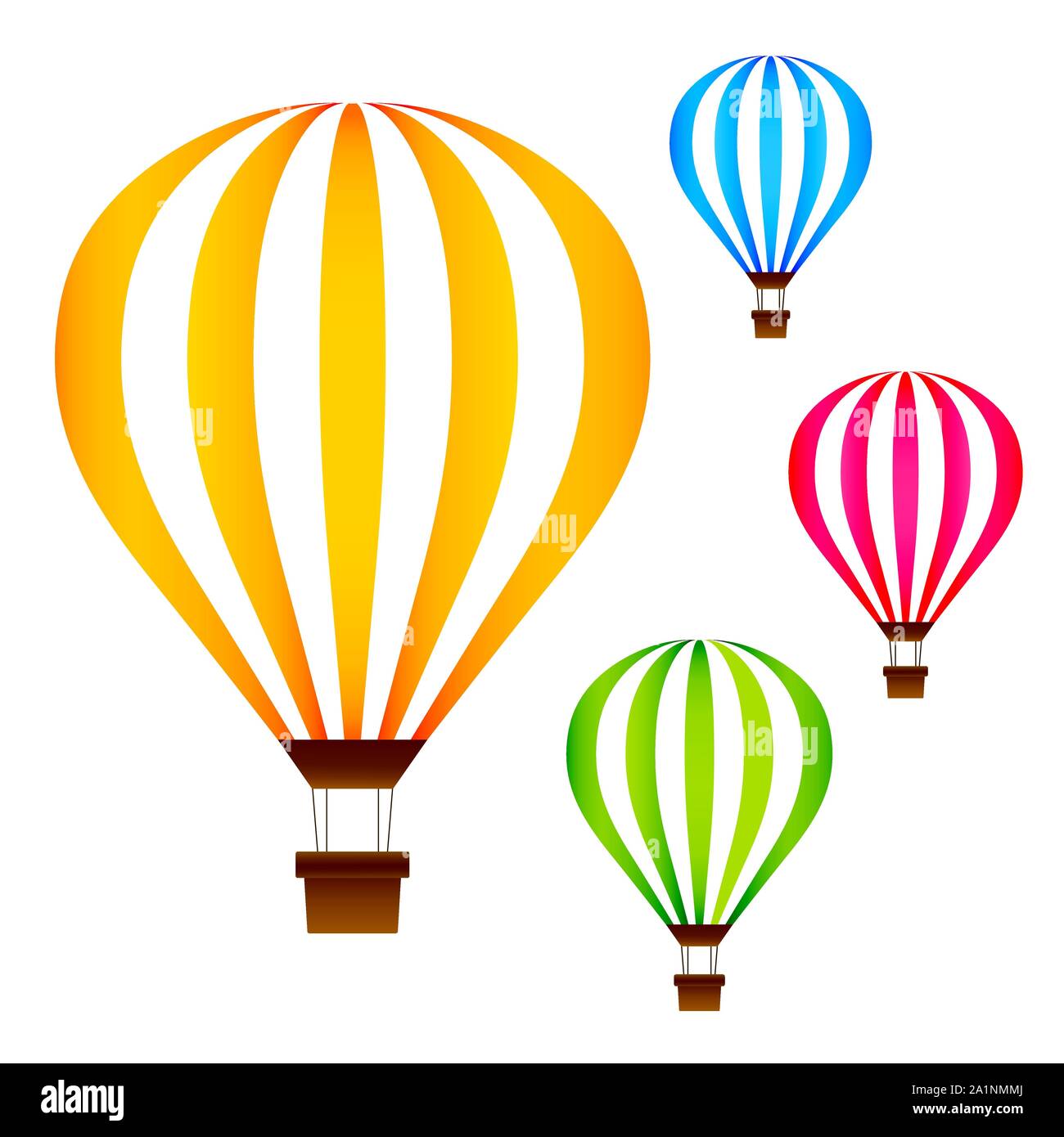 Coloridos globos aerostáticos conjunto aislado sobre fondo blanco de  vector. Vintage el transporte. Cartoon ilustración aislada plana Imagen  Vector de stock - Alamy