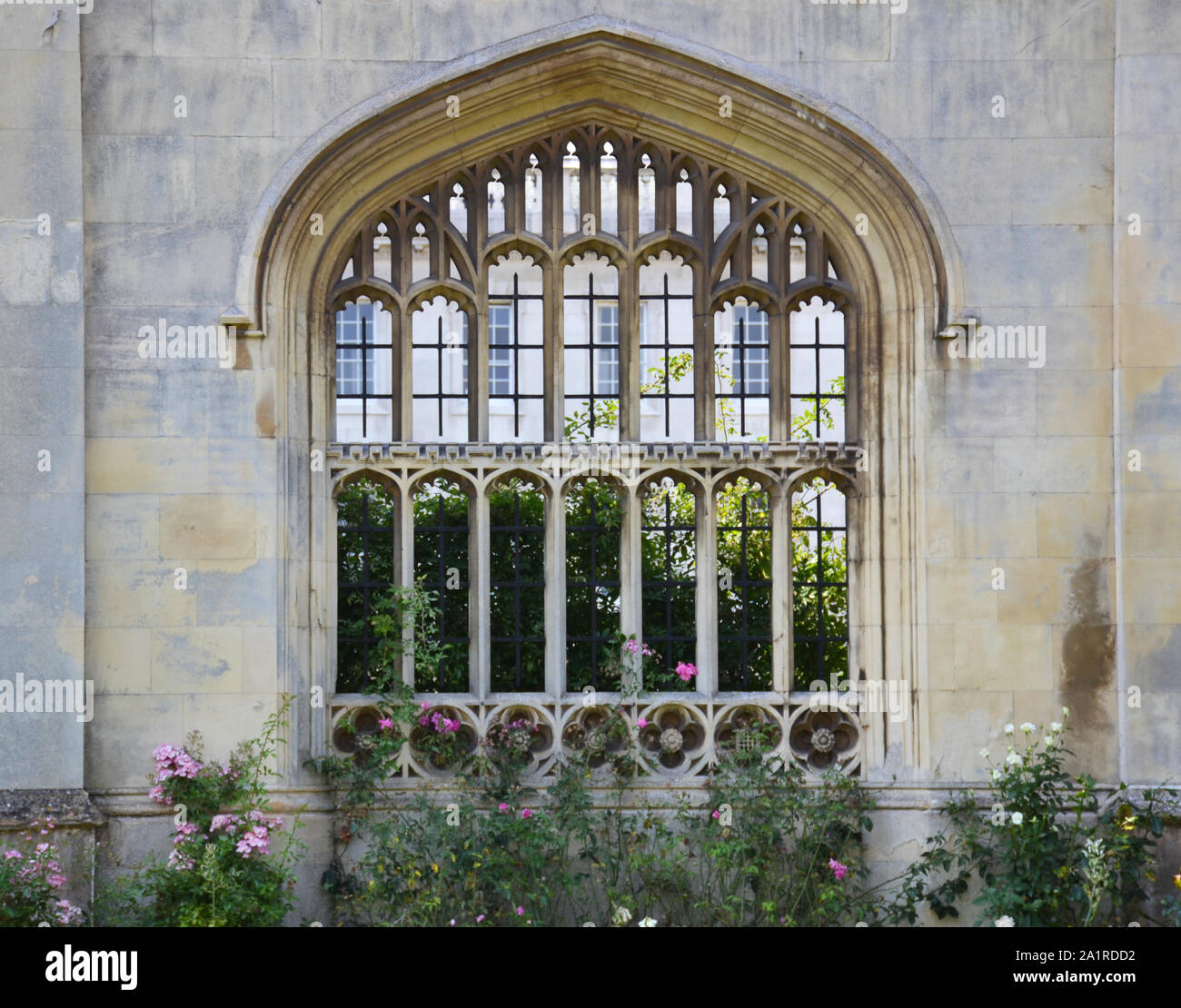 Detalle del edificio en el King's College de Cambridge, Reino Unido Foto de stock