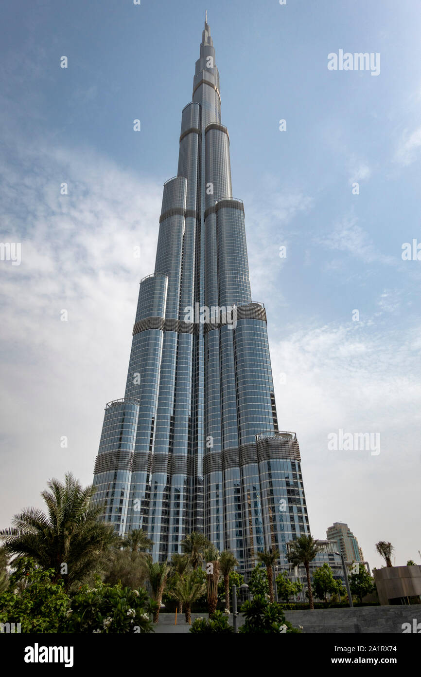 Burj Khalifa, Dubai, Emiratos Árabes Unidos. Foto de stock